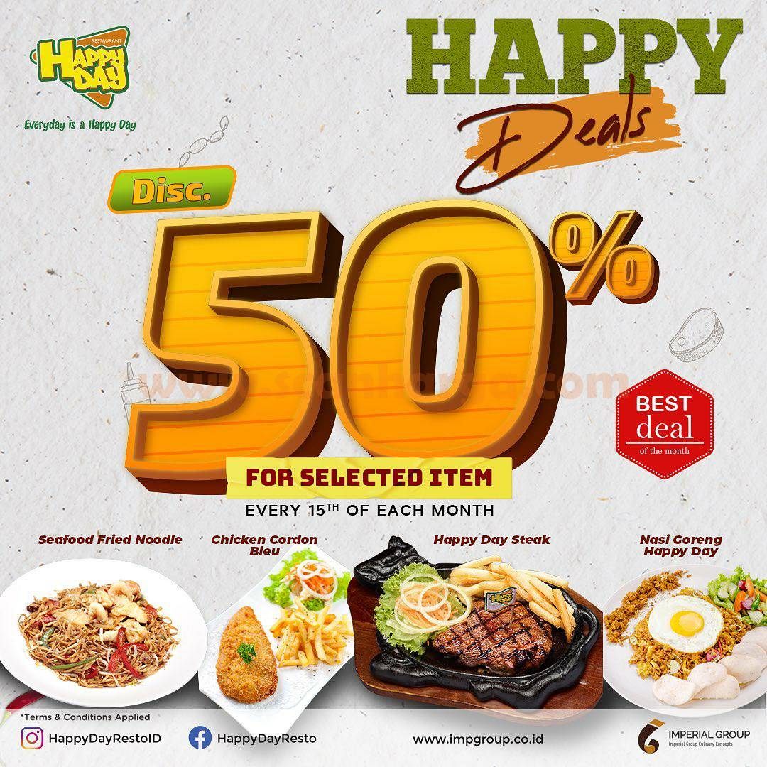 HAPPY DAY Promo HAPPY DEALS DISKON 50%